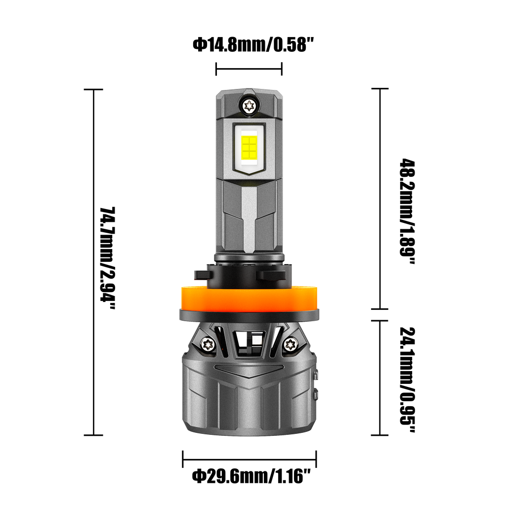 🆕1:1 Mini Size F18 Series 22000LM 100W LED Headlight Bulbs 6500K Cool White