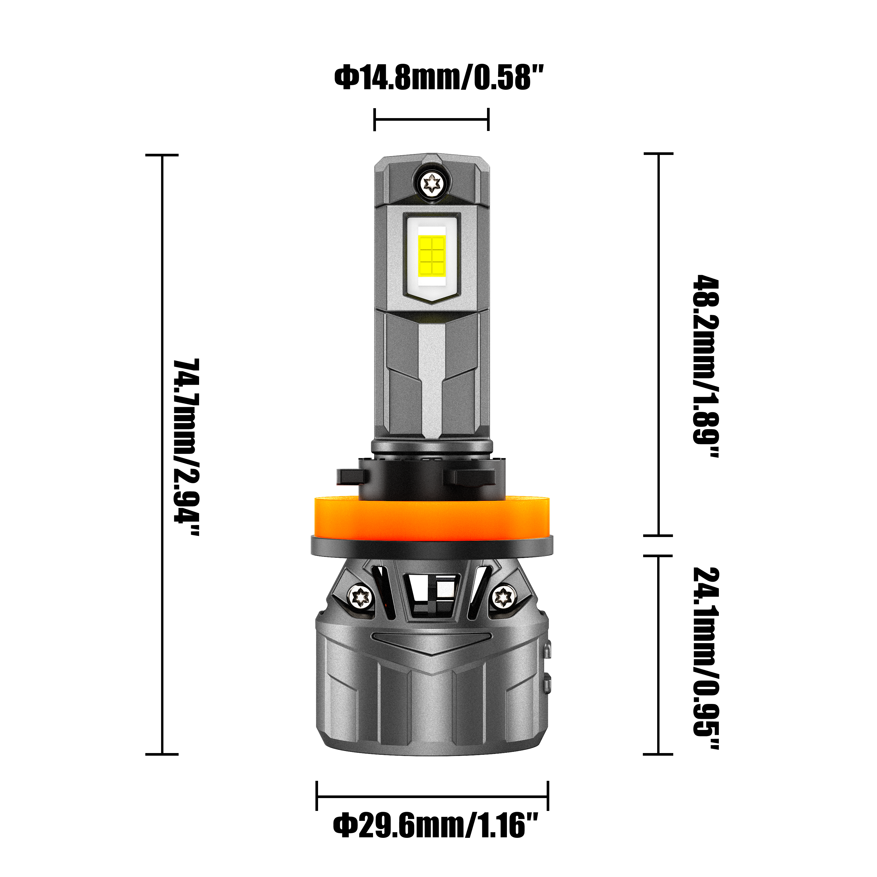 🆕H11/H9/H8 LED Headlight Bulbs 100W 22000LM F18 Series 1:1 Mini Size 6500K Cool White | 2 Bulbs