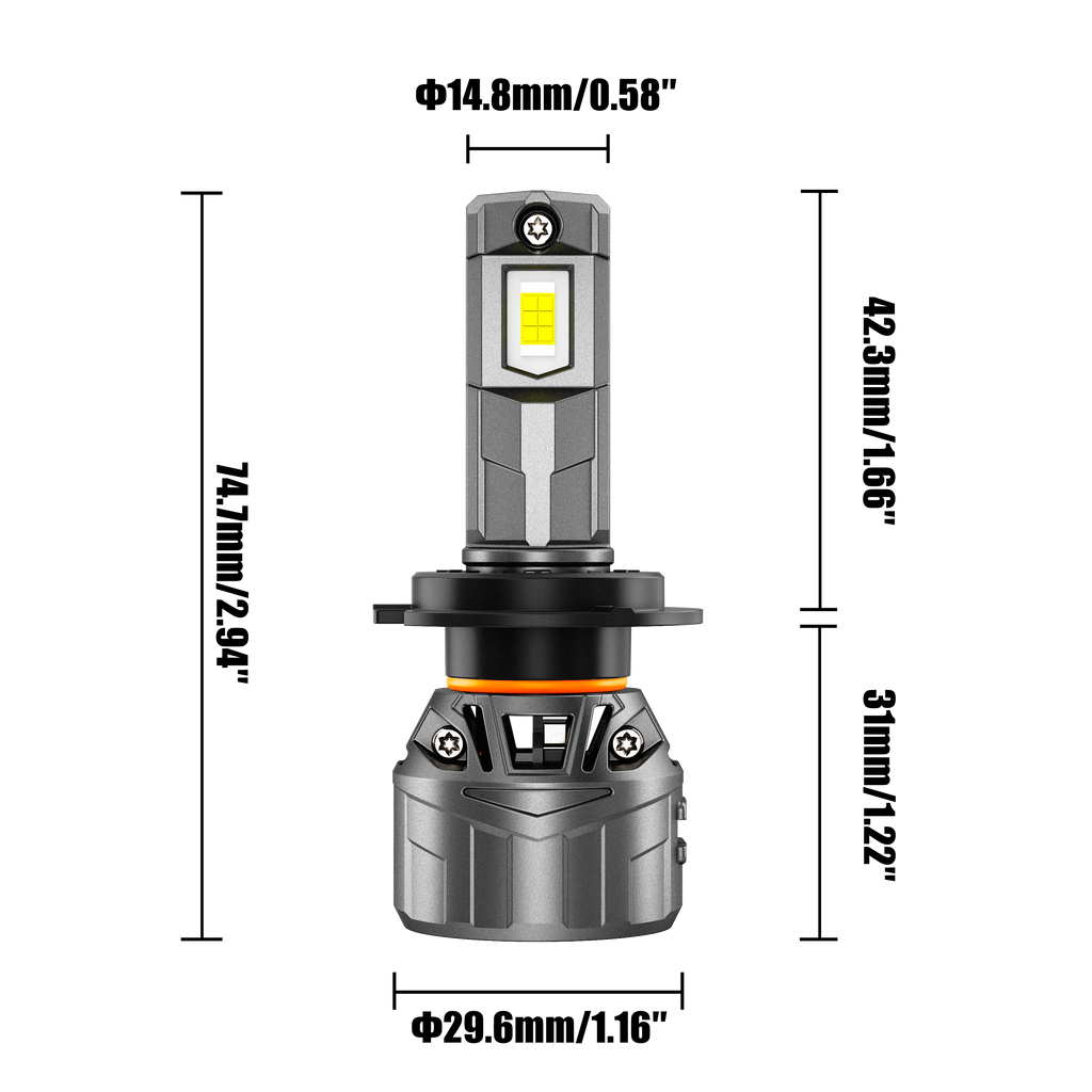 🆕H7 LED Headlight Bulbs 100W 22000LM F18 Series 1:1 Mini Size 6500K Cool White | 2 Bulbs