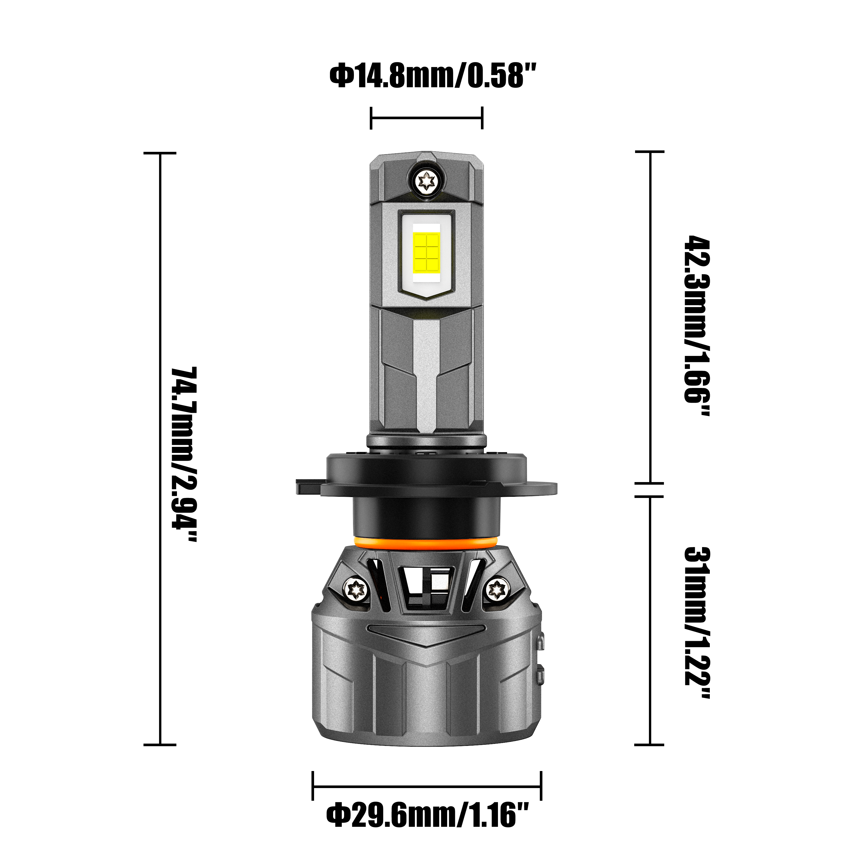 🆕H7 LED Headlight Bulbs 100W 22000LM F18 Series 1:1 Mini Size 6500K Cool White | 2 Bulbs