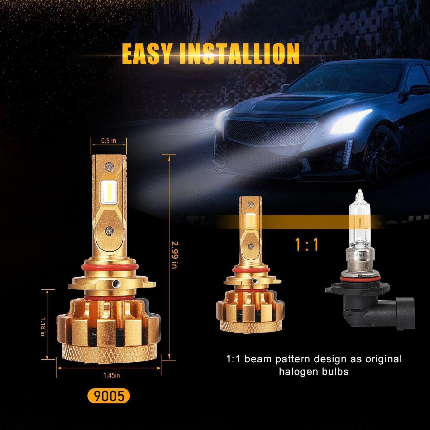 For 2010-2019 Mazda 3(with Halogen Capsule headlamps) F-16 Plus Series Built-in Canbus Automotive Grade 14000LM LED Light Bulbs High Low Beam Bundle