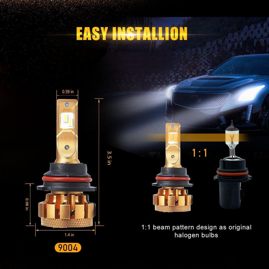 For 2000-2001 Dodge Ram 2500(with 4 headlamps) F-16 Plus Series Built-in Canbus Automotive Grade 14000LM LED Light Bulbs High Low Beam Bundle