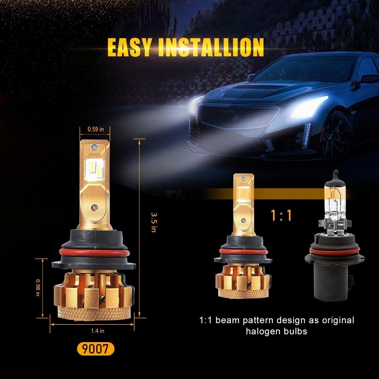 For 2003-2005 Dodge Ram 3500 F-16 Plus Series Built-in Canbus Automotive Grade 14000LM LED Light Bulbs High Low Beam Bundle