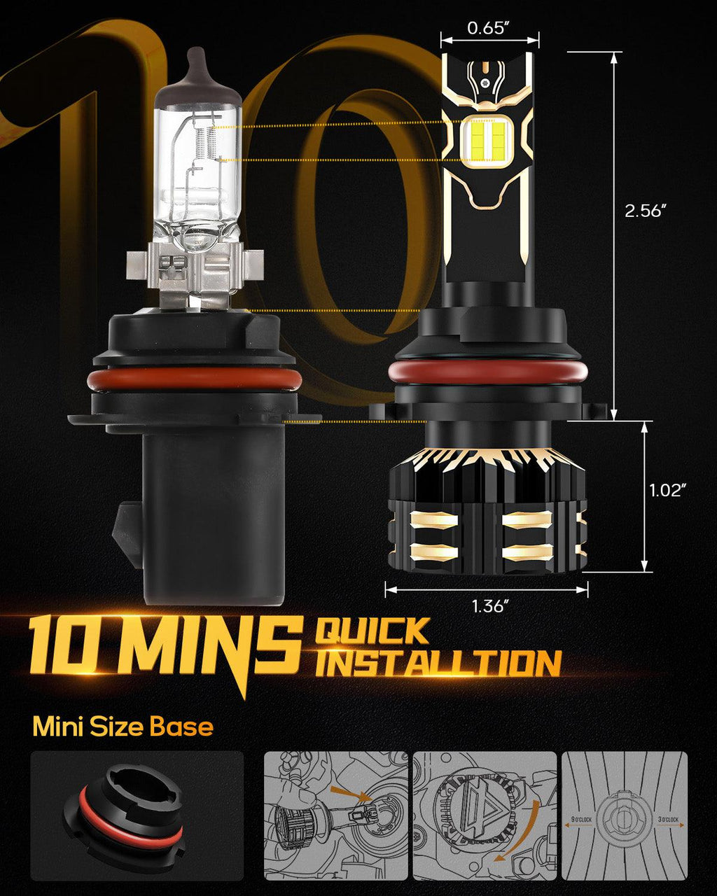 For 2000-2003 Ford F-150 9007 LED Headlight Bulbs Bundle