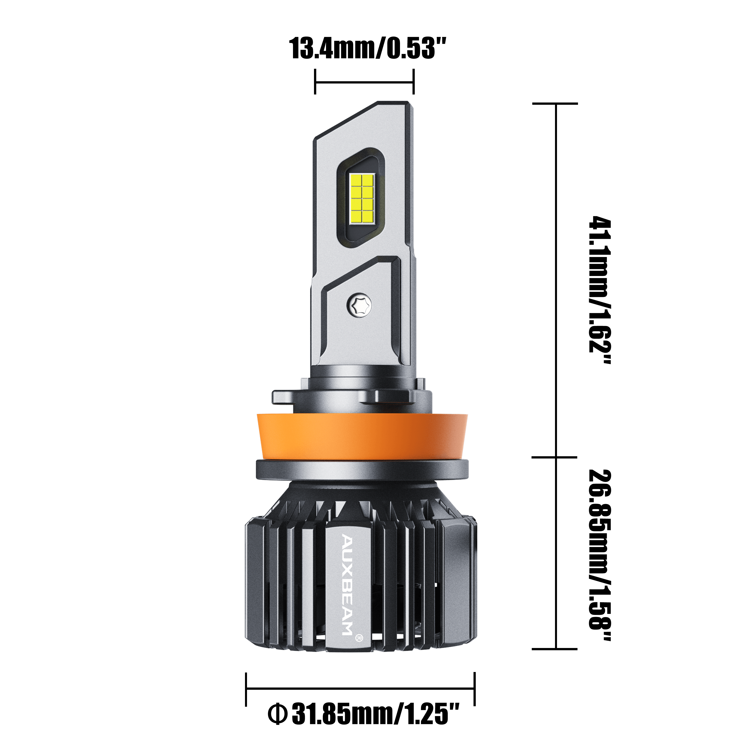 H11/H9/H8 LED Headlight Bulbs 90W 20000LM F15 Series 20% Smaller Size 6500K Cool White | 2 Bulbs