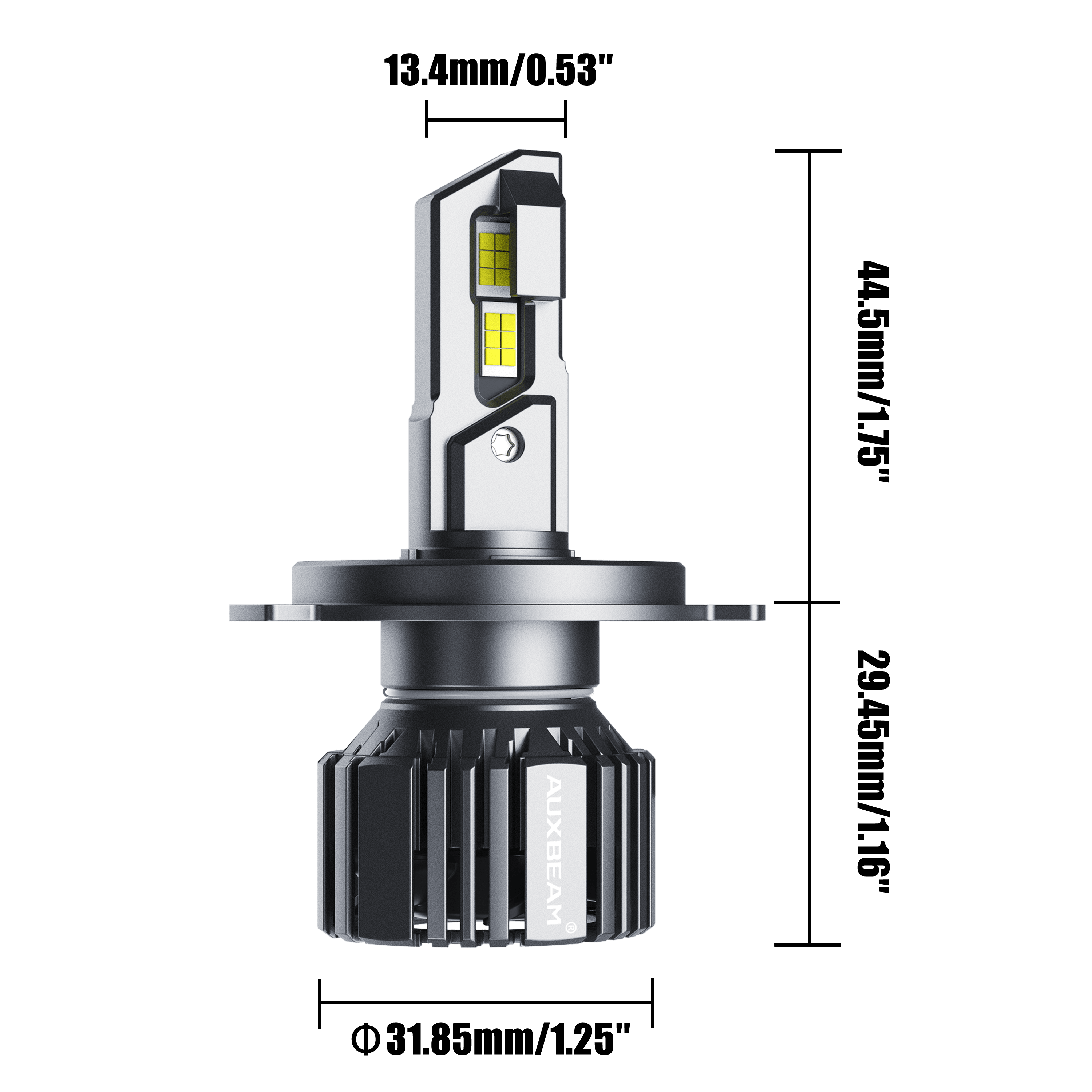 H4/HB2/9003 LED Headlight Bulbs 90W 20000LM F15 Series 20% Smaller Size 6500K Cool White | 2 Bulbs