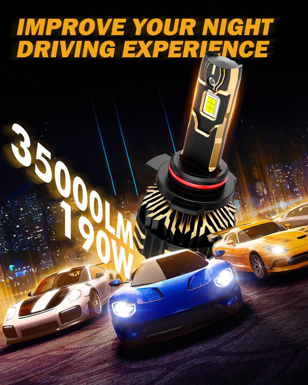 🆕9012/HIR2 LED Headlight Bulbs 190W 35000LM GX-PRO Series 6500K Cool White | 2 Bulbs