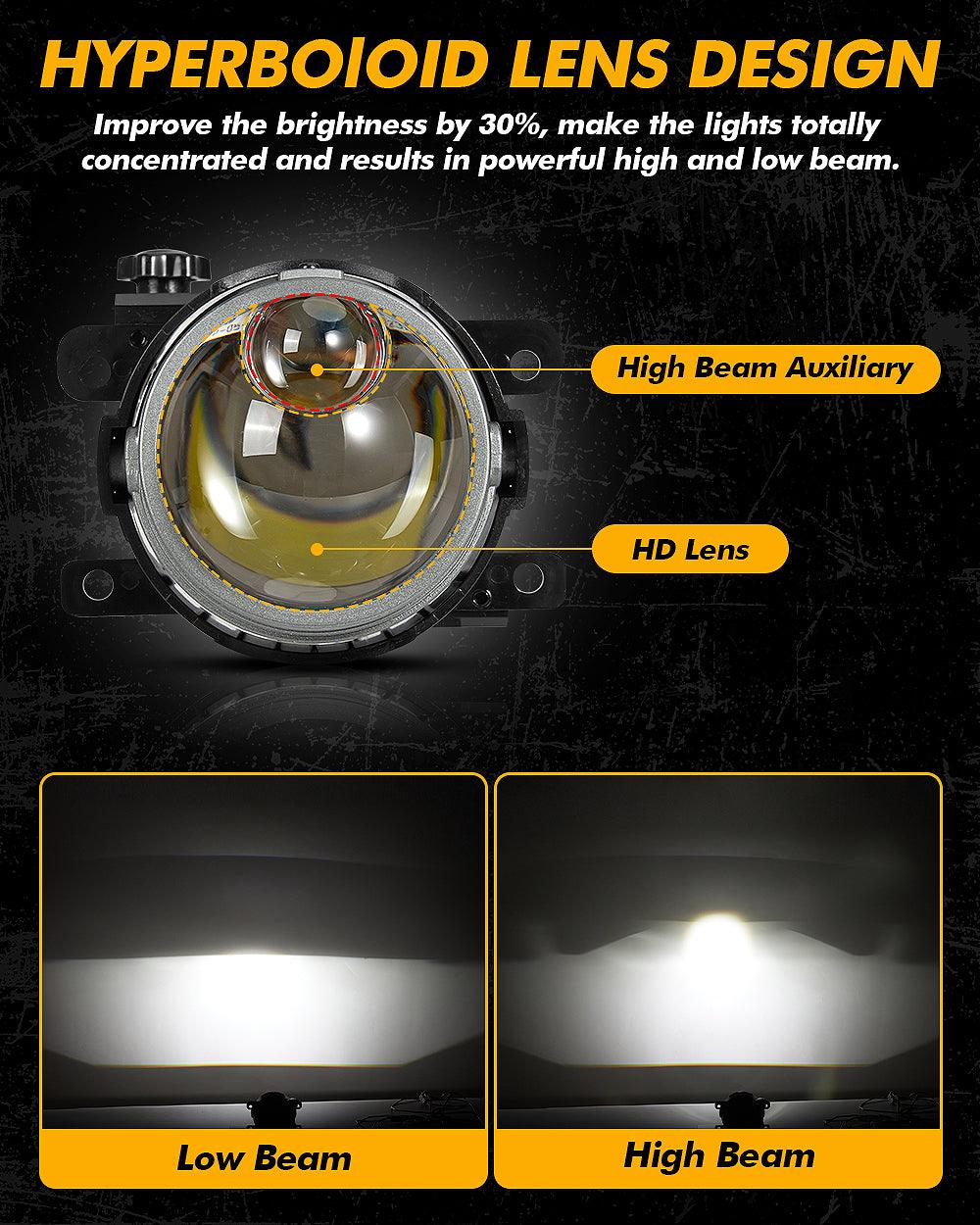 2006-2012 Toyota RAV4 Bi-LED Projector Lens Fog Light - 3 Inch 83W 6000K Hyperboloid Lens