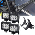 4 inch LED Pod Lights&Double-layer Pillar Mounting Bracket for 14-21 Polaris RZR XP 1000, 15-19 Polaris RZR 900