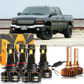 For 2001-2002 GMC Sierra 2500 HD 9005 9006 LED Headlight Bulbs Bundle