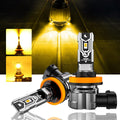 🆕H11 H9 H8 H16JP LED FOG Light/DRL Bulbs 50W 10000LM 3000K Amber Yellow Q5 Series | 2 Bulbs