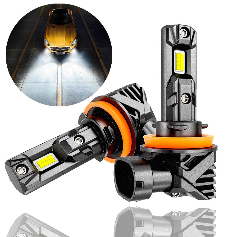 🆕H11+H11 LED Headlight Bulbs/Fog Lights Q15 Series Fanless & Wireless 60W 18000LM 6500K Cool White | 4 Bulbs