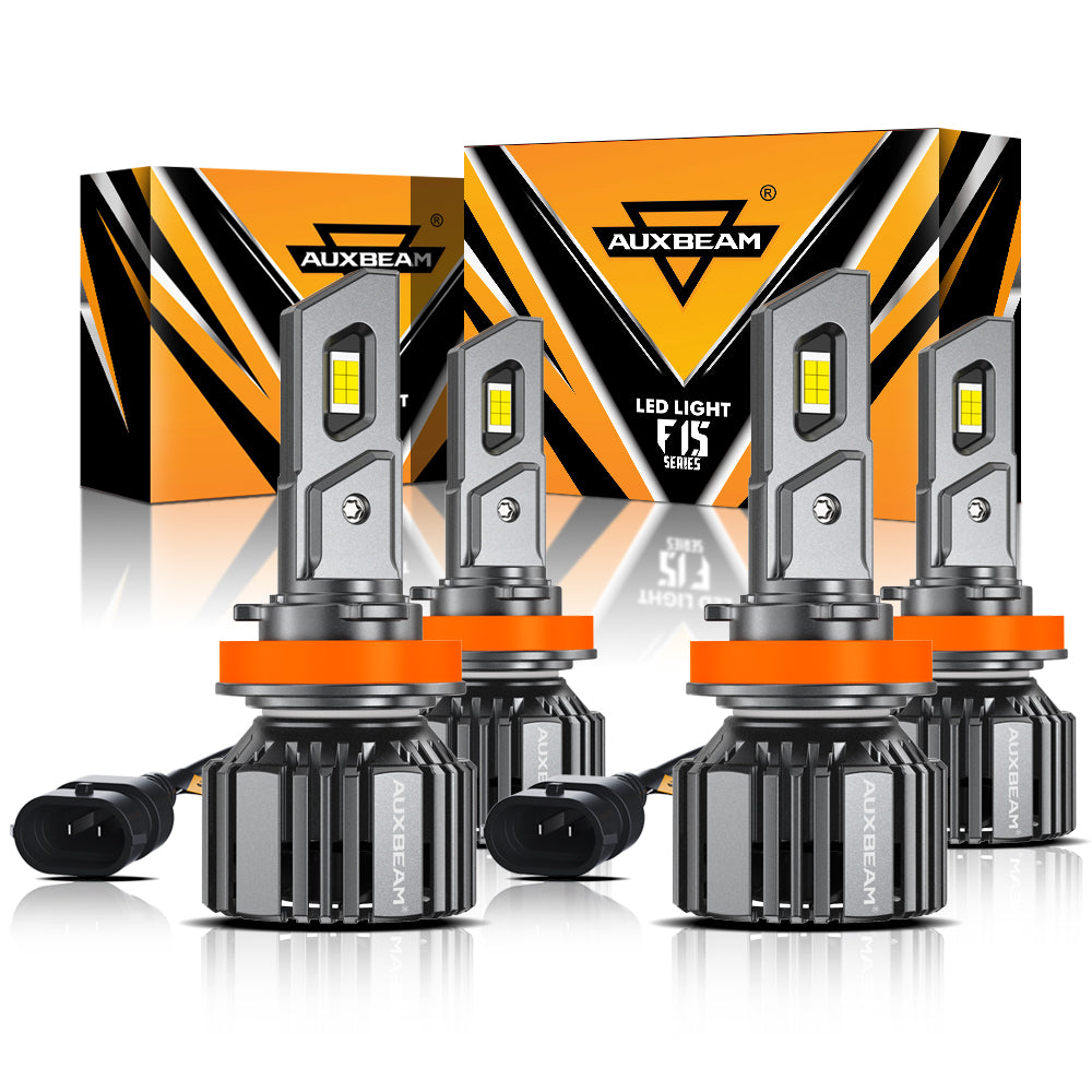 H11+H11 LED Headlight Bulbs 90W 20000LM F15 Series 20% Smaller Size 6500K Cool White | 4 Bulbs