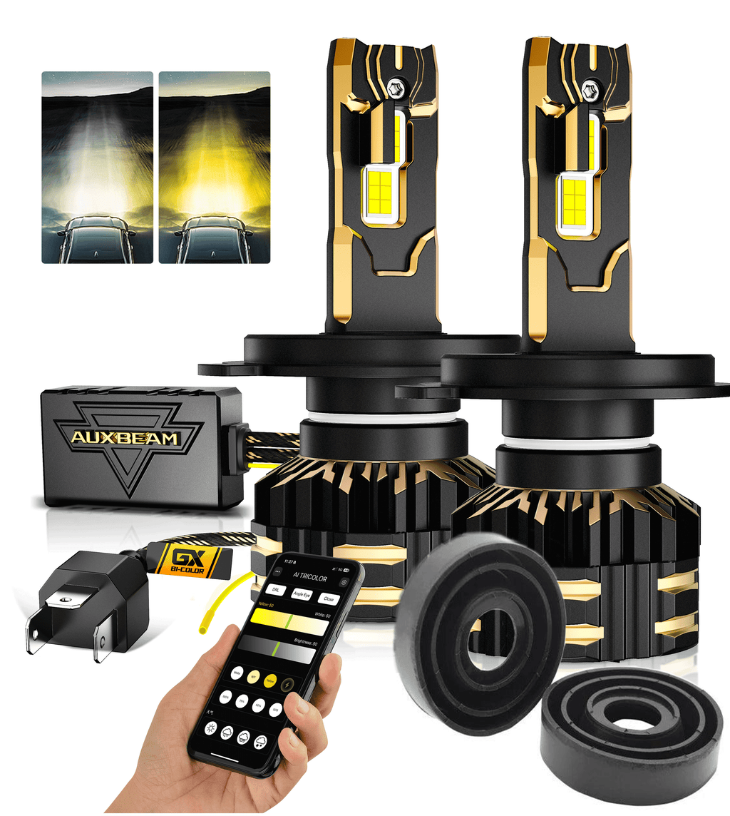 🆕H4 LED Headlight Bulbs 110W 25000LM GX Bi-Color Smart Series, with App Control Via Bluetooth & Dual Color Switchback | 2 Bulbs