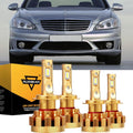 For 2006 Mercedes-Benz S65 AMG with Halogen Headlamps F-16 Plus Series Built-in Canbus LED Light Bulbs High Low Beam Bundle