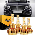 For 2001-2006 Mercedes-Benz S600 with Halogen Headlamps F-16 Plus Series Built-in Canbus LED Light Bulbs High Low Beam Bundle