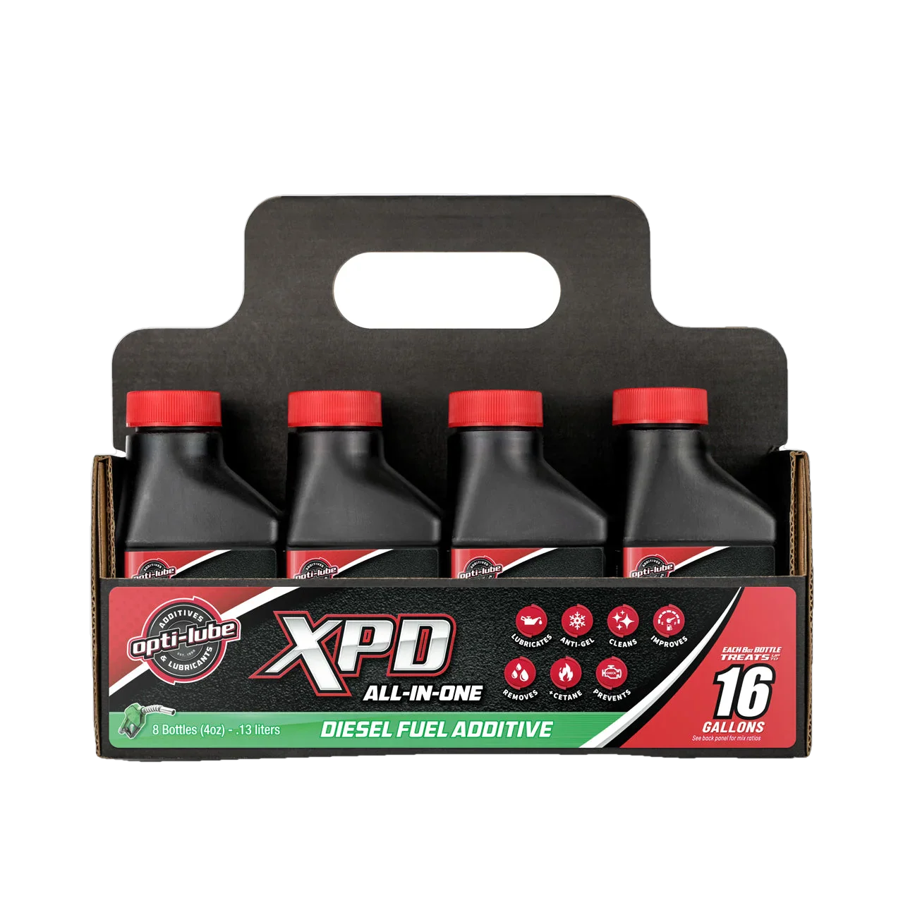 Opti-Lube XPD All-In-One Diesel Fuel Additive: 4oz 8 pack, Treats up to 16 Gallons per 4oz bottle