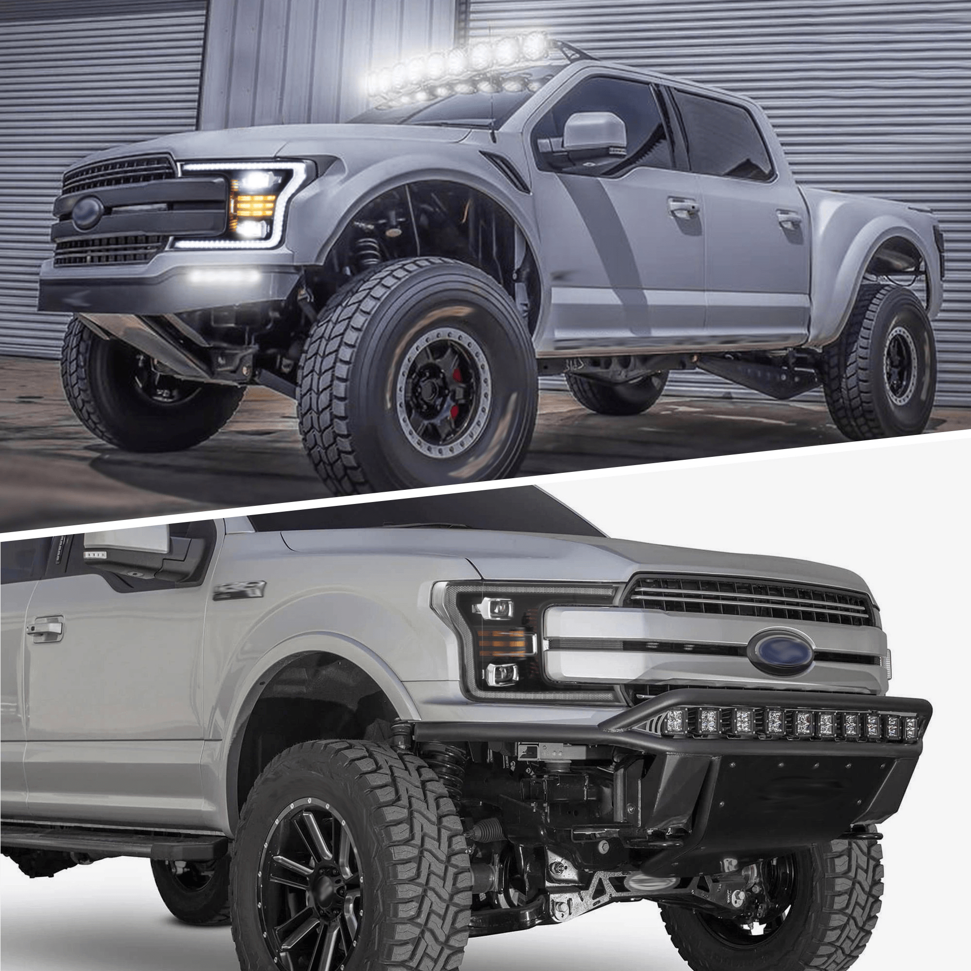 LED Headlight Assembly Dual Beam Projector Black For 2018-2020 Ford F150 13th Gen
