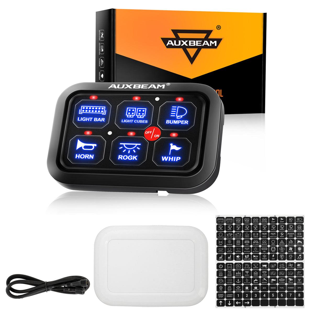 Single Series 6 Gang (BC60) LED Switch Panel, Off Road Light Controller (Blue)