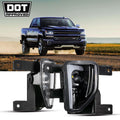 (2pcs/set) 45W DOT Approved LED Fog Lights with DRL for 2016-2018 Chevy Silverado 1500 (Black)