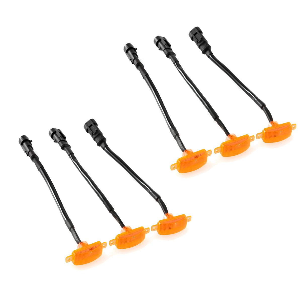 (3pcs/set)  LED Front Grille Lights Raptor Style Amber Light Fit for Dodge Ram 1500 2500 3500 (Amber shell/ Smoked shell）