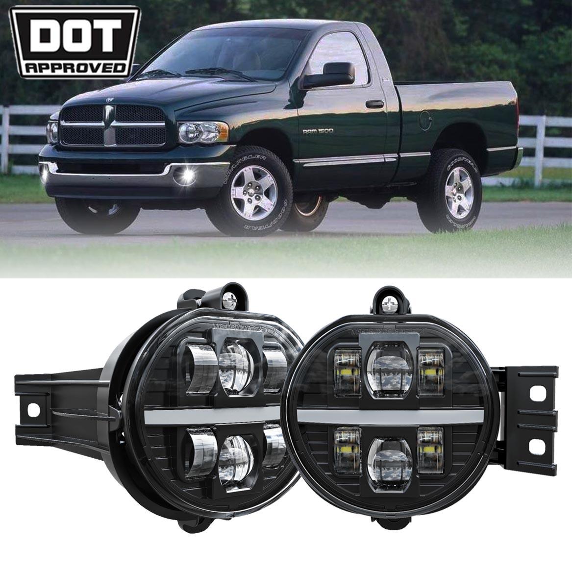 (2pcs/set) DOT Approved LED Fog Lights with DRL for 2002-2008 Dodge Ram 1500, 2003-2009 Dodge Ram 2500 3500