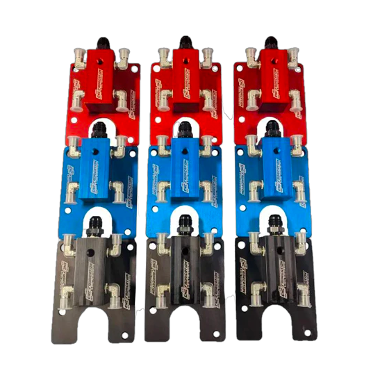 CNC Fabrication T4 Turbo 4-Line Feed Valley Mount Fuel Line Kit  - 7.3 Powerstroke (1994.5-2003)