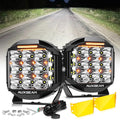V-MAX Series | 7 Inch 228W 26100LM Spot Beam Side Shooter LED Round Driving Lights with Amber DRL&Backlight