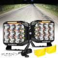 V-MAX Series | 7 Inch 228W 26100LM Spot Beam Side Shooter LED Square Pod Lights with Amber DRL&Backlight