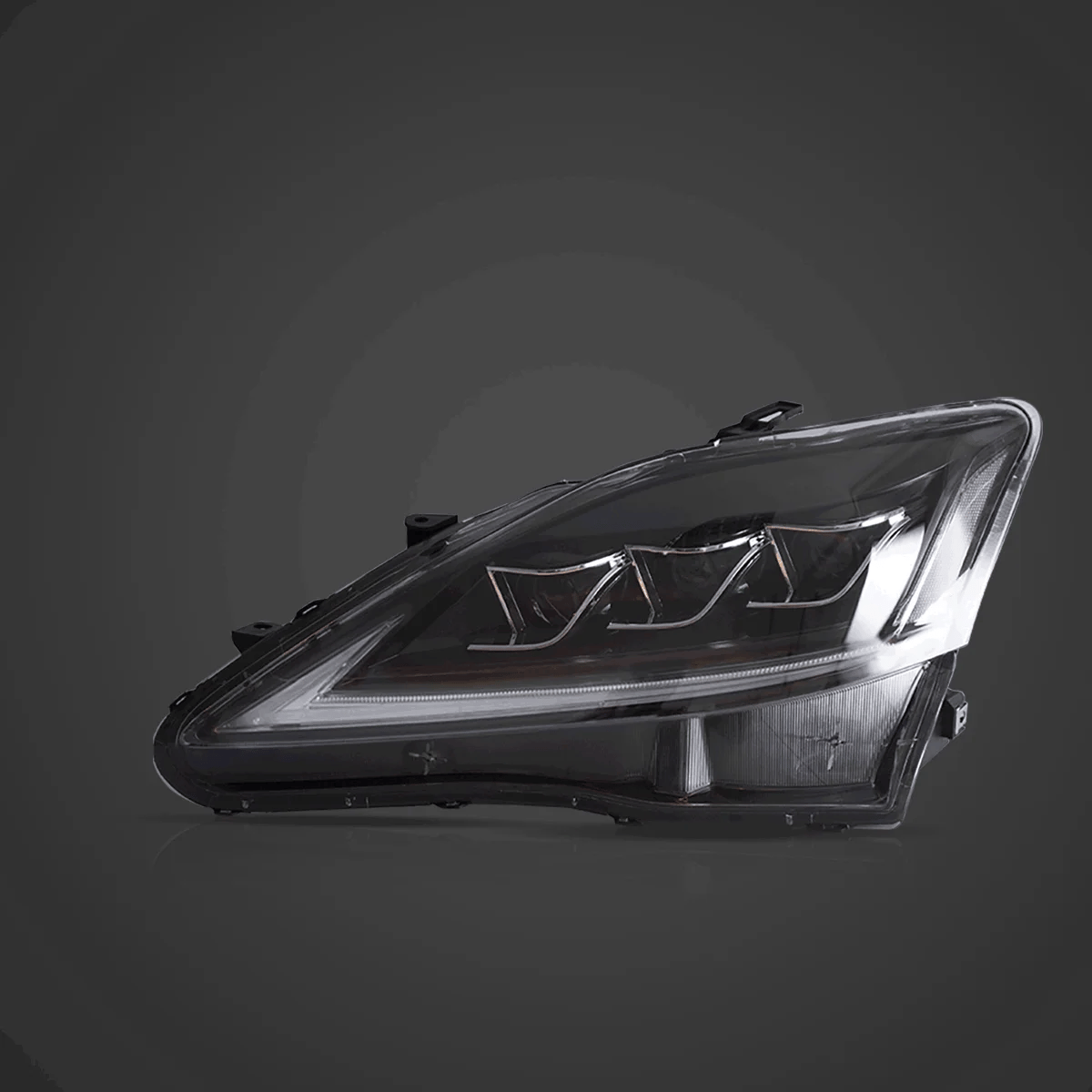 LED Headlight Assembly Matrix Projector Black For 2006-2012 Lexus IS250/IS250C/IS350/IS220d & 2008-2014 ISF(XE20)