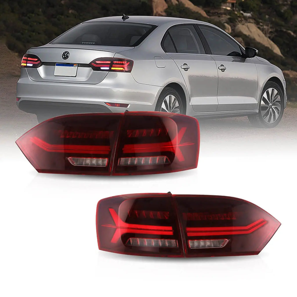 LED Tail Light Assembly With Full LED Sequential Turn Signal For 2011-2014 Volkswagen Jetta/Sagitar 6th Gen (A6)