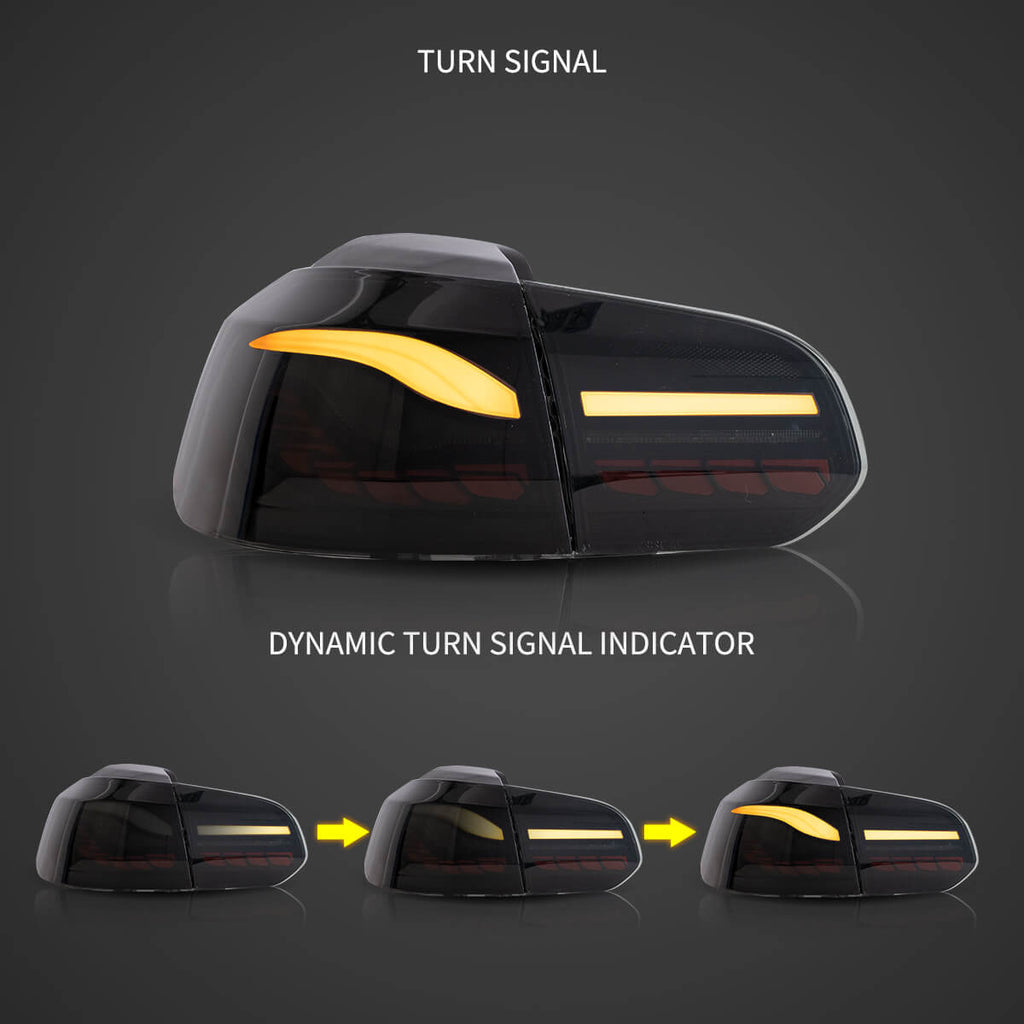 OLED Tail Light Assembly With Dynamic Welcome Lighting (GTS Style）For 2008-2014 Volkswagen Golf 6th Gen Mk6 Hatchback