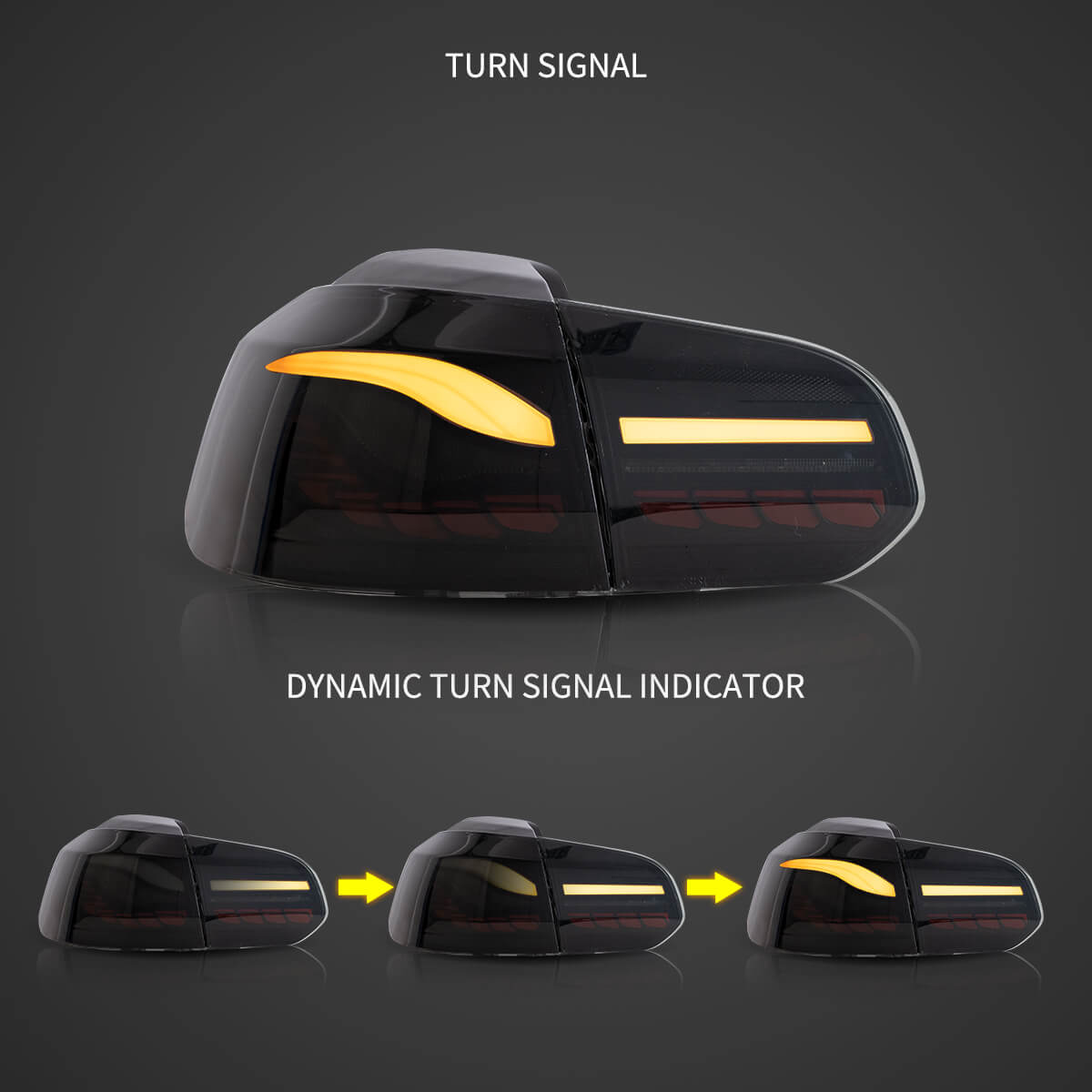OLED Tail Light Assembly With Dynamic Welcome Lighting (GTS Style）For 2008-2014 Volkswagen Golf 6th Gen Mk6 Hatchback