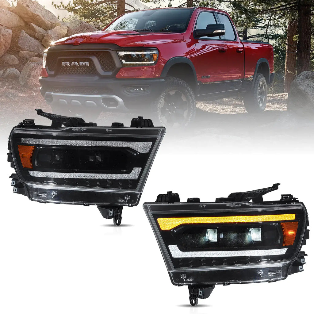 Full LED Headlight Assembly For 2019-2024 Dodge Ram 1500