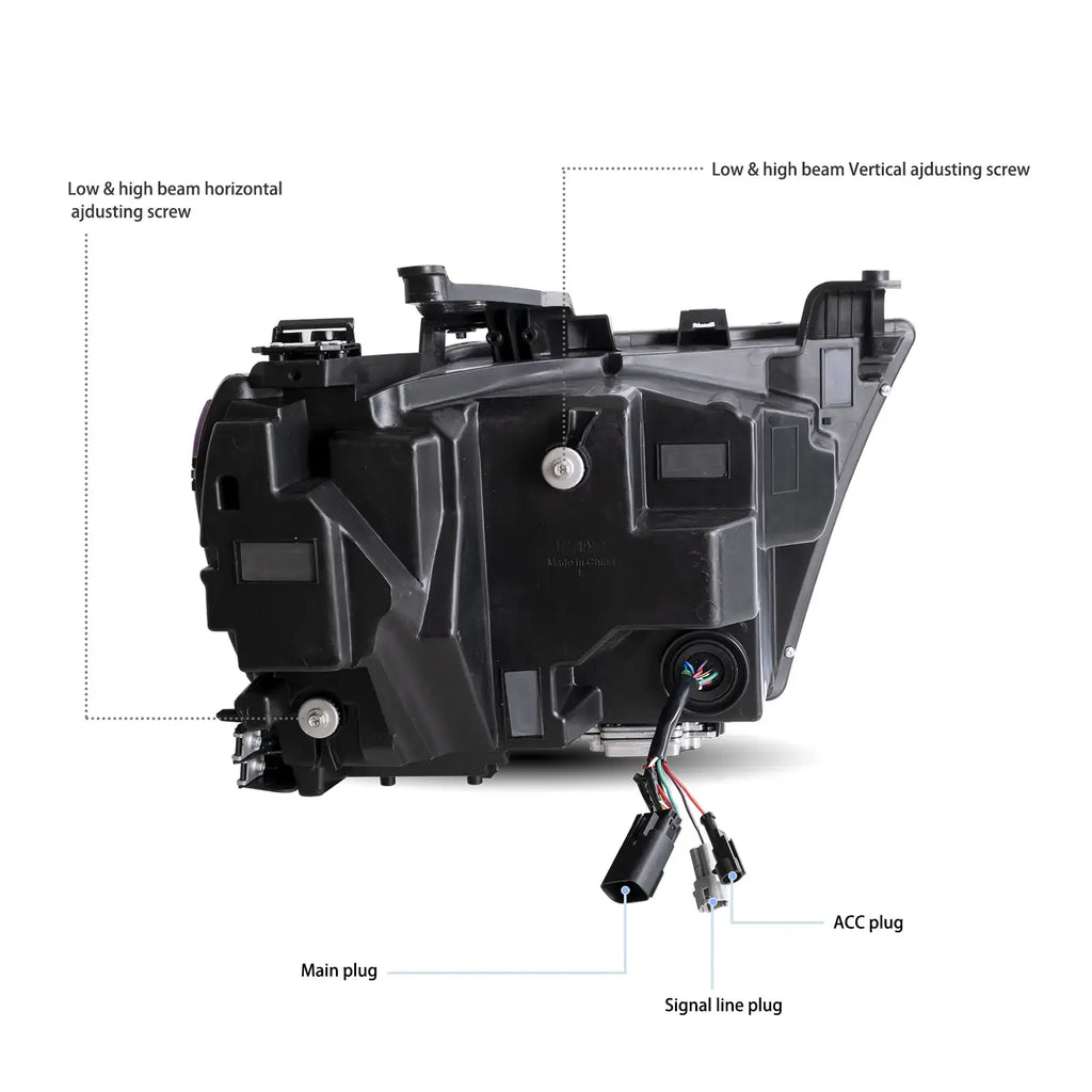 Full LED Headlight Assembly For 2019-2024 Dodge Ram 1500