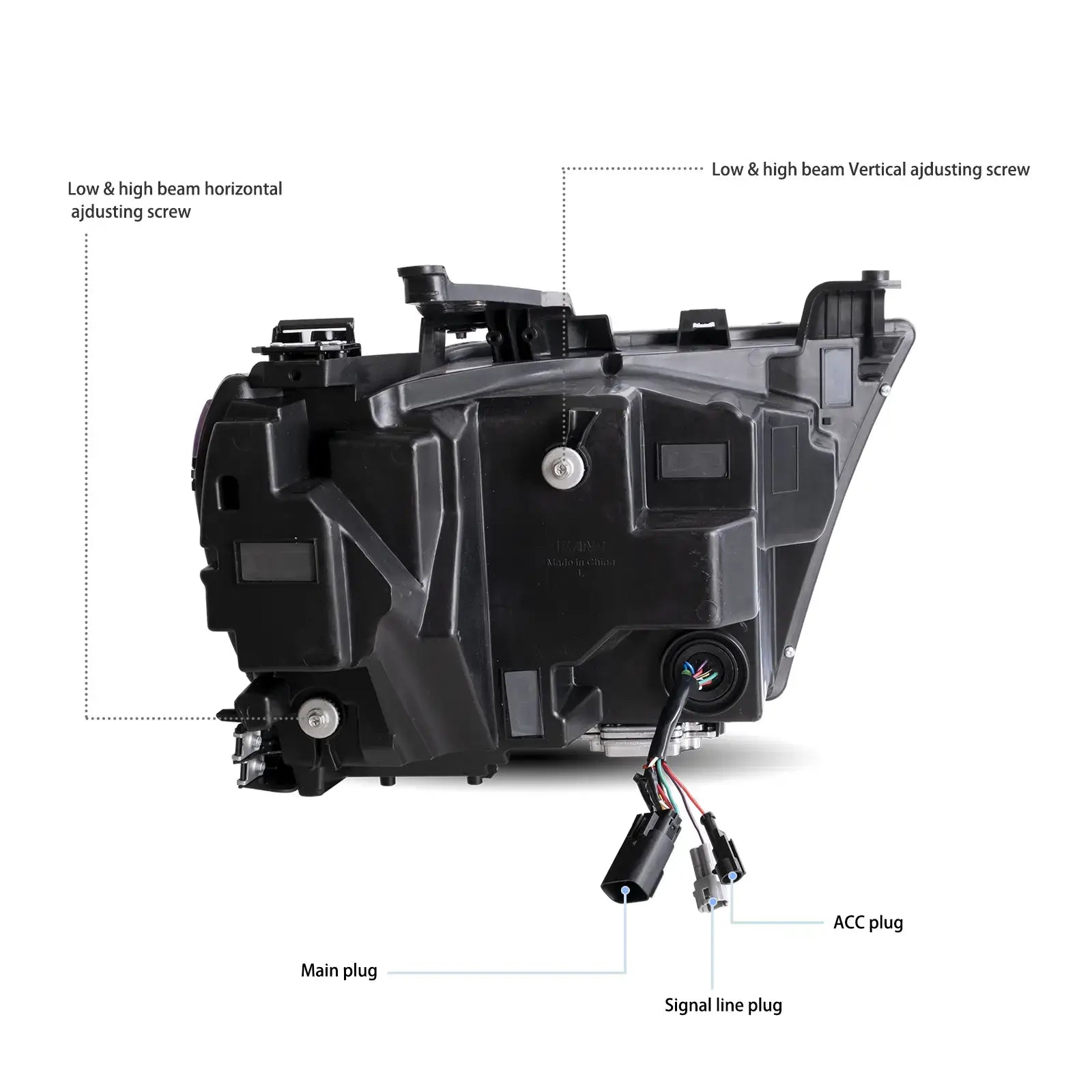 Full LED Headlight Assembly For 2019-2024 Dodge Ram 1500