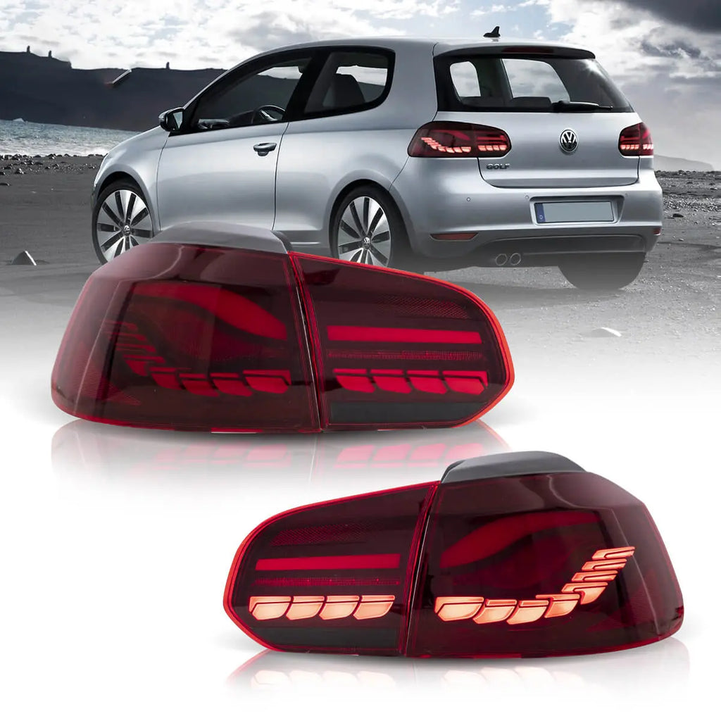 OLED Tail Light Assembly With Dynamic Welcome Lighting (GTS Style）For 2008-2014 Volkswagen Golf 6th Gen Mk6 Hatchback