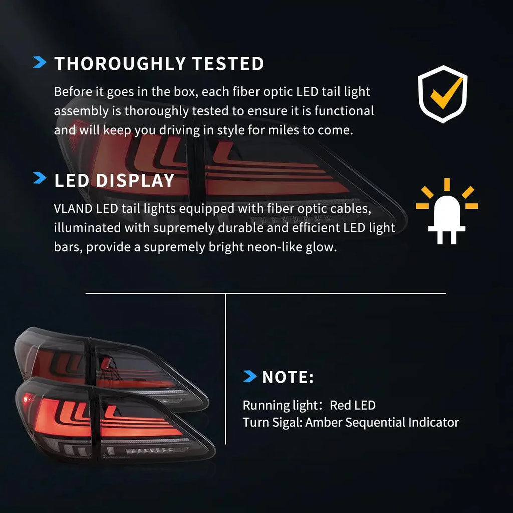 LED Tail Lights Assembly With Dynamic Welcome Lighting For 2008-2014 Lexus RX Series 3th Gen (AL10)(JAPAN BUILT)