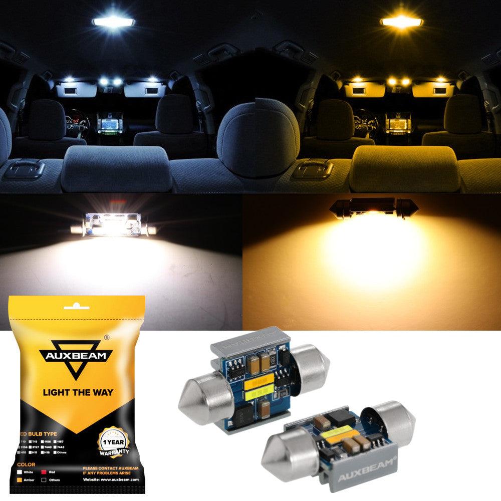 🆕(2pcs/set) Dual Color Switchback 31MM/36MM/39MM/41 42MM 1860CSP 6500K Cool White& 5000K Natural White LED Festoon Canbus For Interior Dome Map License Plate Bulbs