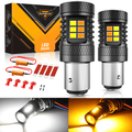 (2pcs/set) White&Amber Switchback Bake/Reverse/Tail Light LED Bulbs with Canbus-Decode