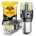 🆕1157 BAY15D LED Backup Reverse/Turn Signal/Brake Tail Light Bulbs 13W 500% High Brightness CAN-Bus Error Free 6500K White B52 Series | 2 Bulbs