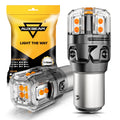 🆕1157 BAY15D LED Turn Signal Light Rear/Front, Side Marker Light Bulbs 13W 500% High Brightness CAN-Bus Error Free 3000K Amber B52 Series | 2 Bulbs