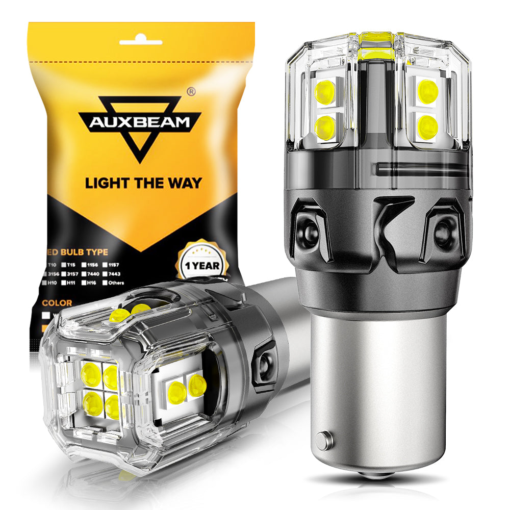 🆕1156 P21W BA15S LED Backup Reverse/Turn Signal/Brake Tail Light Bulbs 500% High Brightness CAN-Bus Error Free 6500K White B52 Series | 2 Bulbs