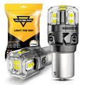 🆕1156 P21W BA15S LED Backup Reverse/Turn Signal/Brake Tail Light Bulbs 500% High Brightness CAN-Bus Error Free 6500K White B52 Series | 2 Bulbs