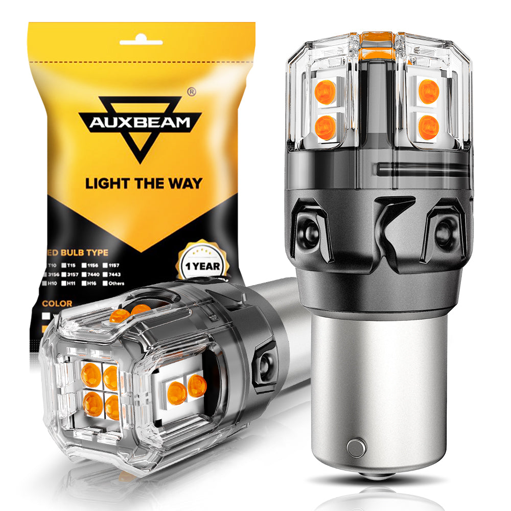 🆕1156 BA15S LED Turn Signal Light Rear/Front, Side Maker Light Bulbs 13W 500% High Brightness CAN-Bus Error Free 3000K Amber B52 Series | 2 Bulbs