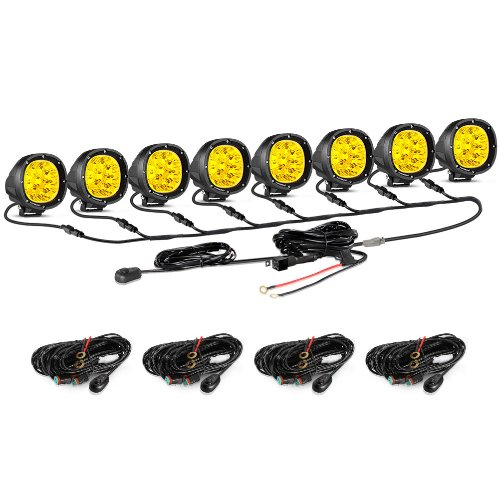 P4 Series | 4 Inch 90W Round LED Driving Lights Spot Amber Pod Lights