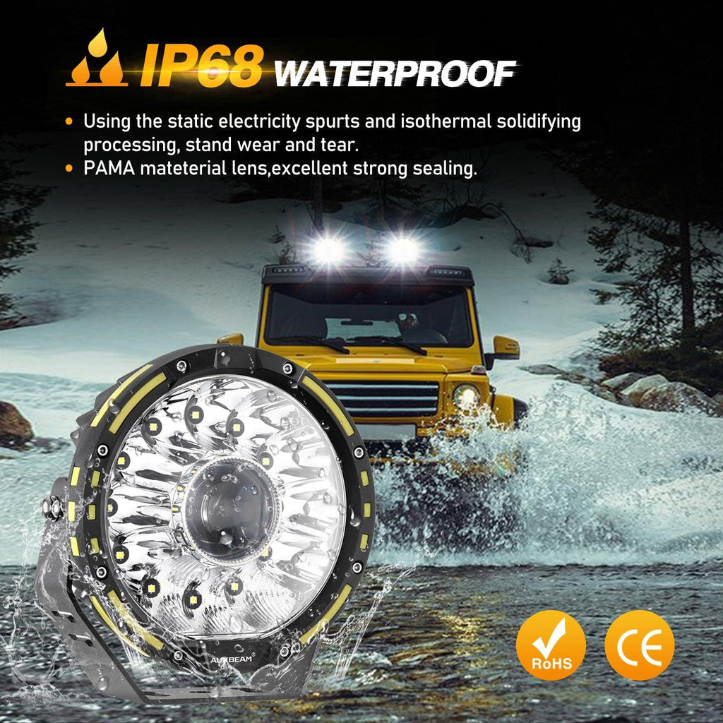 (2pcs/4pcs set) 7 Inch 230W 33332LM 360-PRO Series Custom Lens Offroad LED Driving Lights for 2008 Chevy Silverado 1500 Chevy Silverado 2500 3500