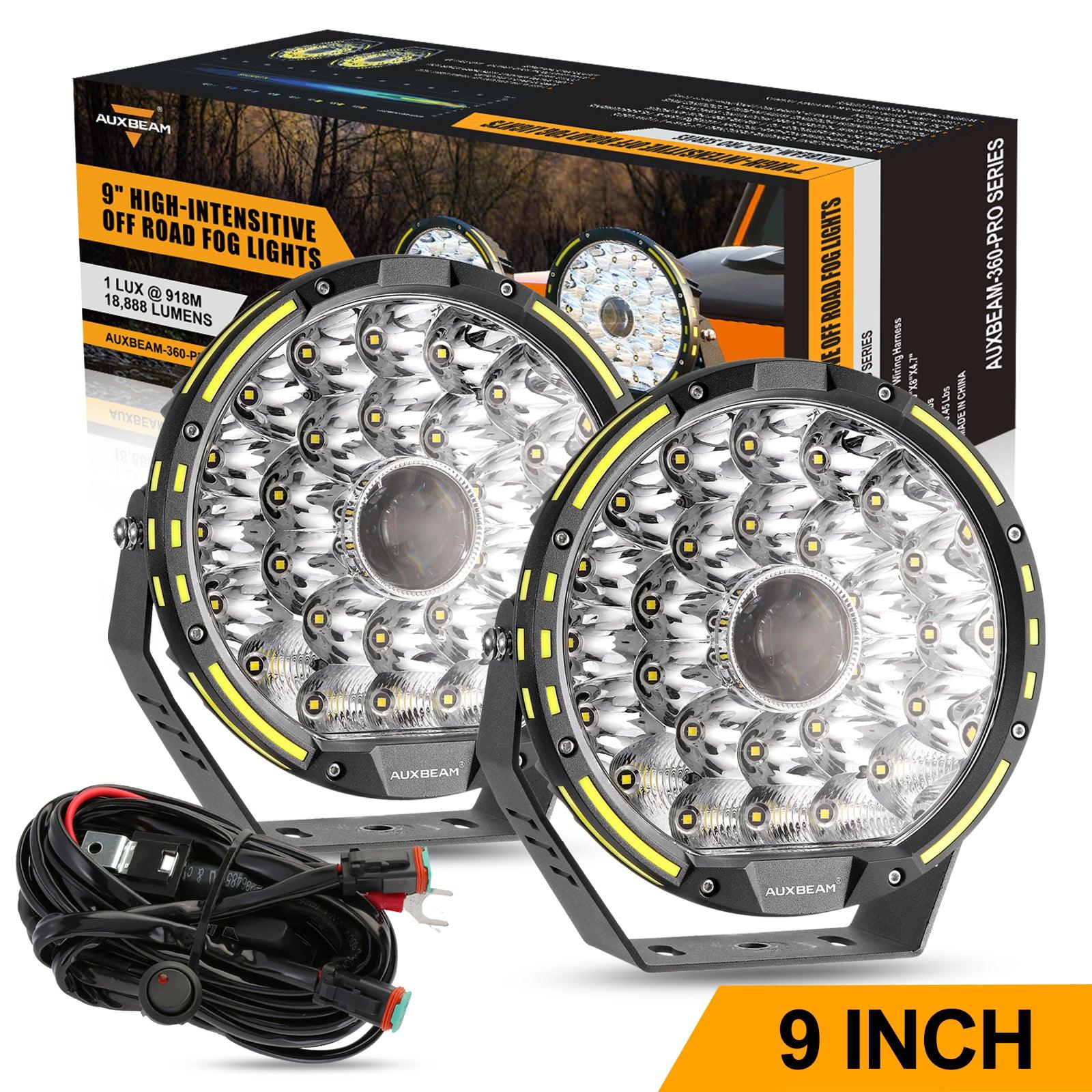 (2pcs/set) 9 INCH 270W 37776LM 360-PRO Series Custom Lens Offroad LED Driving Lights+Amber/Black Covers(Optional) for JEEP WRANGLER JL JK TJ