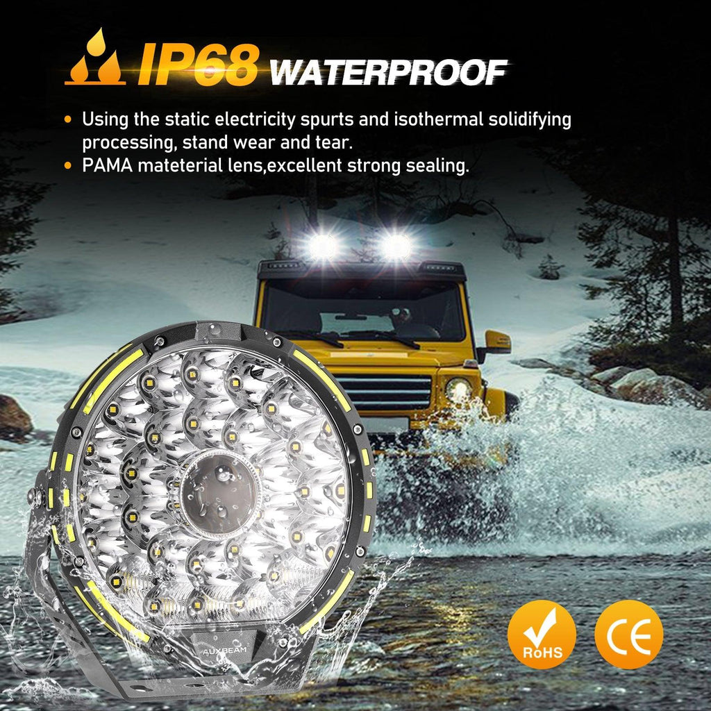 (2pcs/set) 9 INCH 270W 37776LM 360-PRO Series Custom Lens LED Driving Lights+Amber/Black Covers(Optional) for for Ford F150 F250 F350 F450