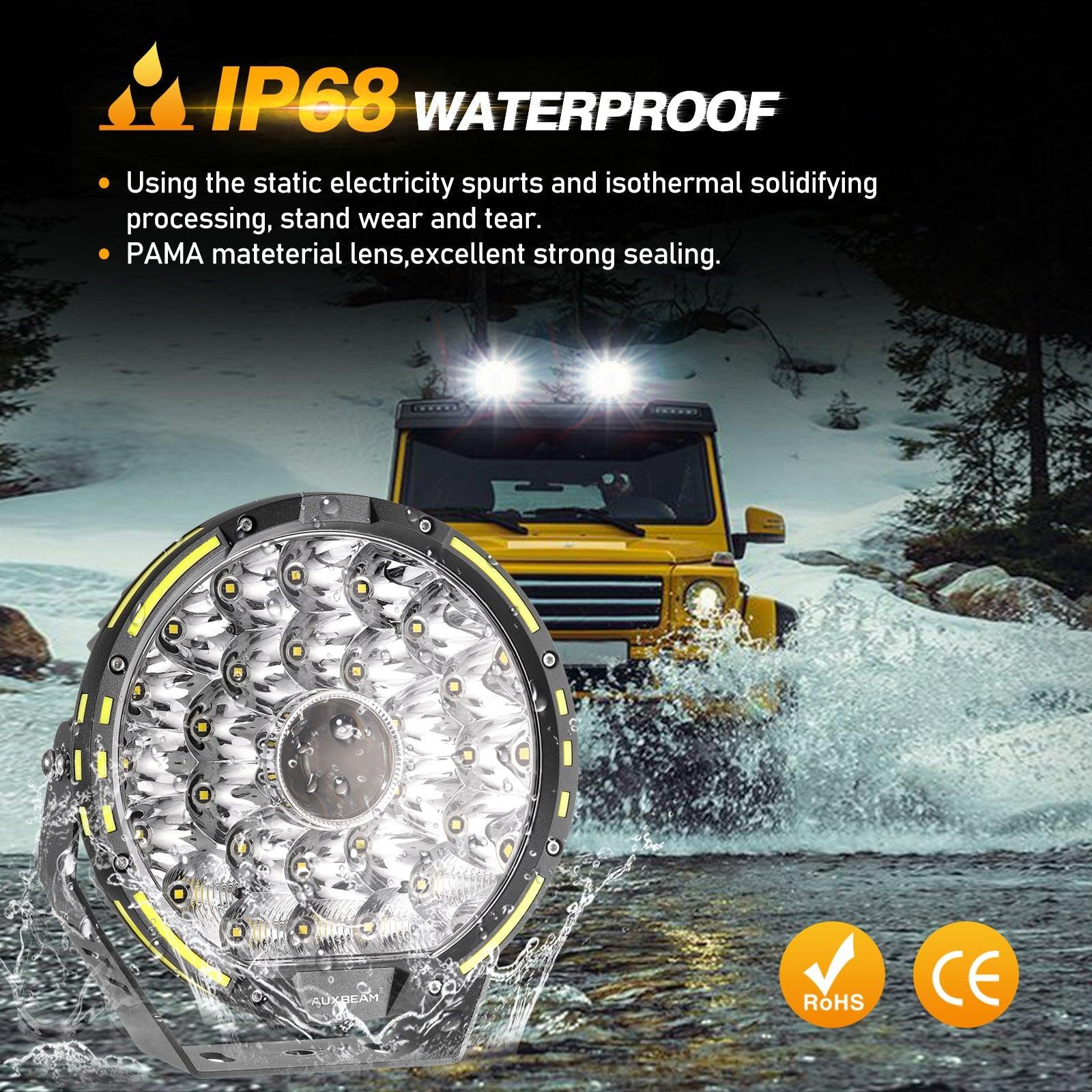 (2pcs/set) 9 INCH 270W 37776LM 360-PRO Series Custom Lens LED Driving Lights+Amber/Black Covers(Optional) for for Ford F150 F250 F350 F450